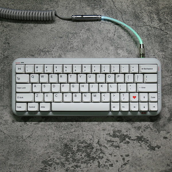 ACGAM Minimalist White Dye-Subbed PBT MDA Profile Keycap Set 126 Keys