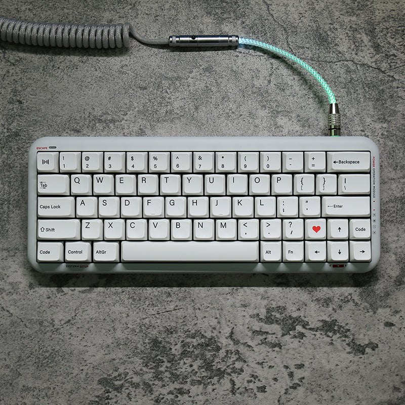 ACGAM Minimalist White Dye-Subbed PBT MDA Profile Keycap Set 126 Teclas