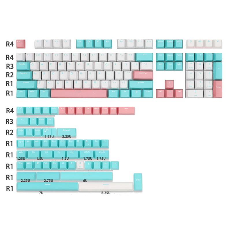 ACGAM Graphite Gold & Shoko OEM Profile Keycap Set 166 Keys Serve para Alice