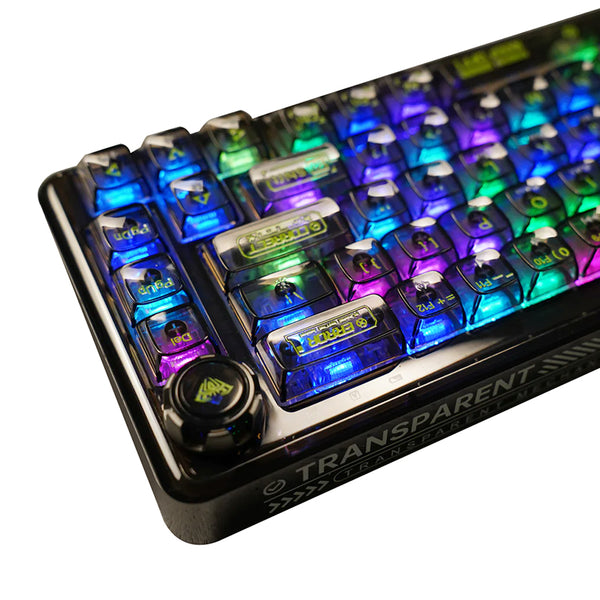 AULA F68 Tastiera meccanica RGB a 3 modalità con guarnizione trasparente
