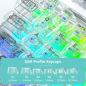 AULA F68 Transparent Gasket 3-Mode RGB Mechanical Keyboard