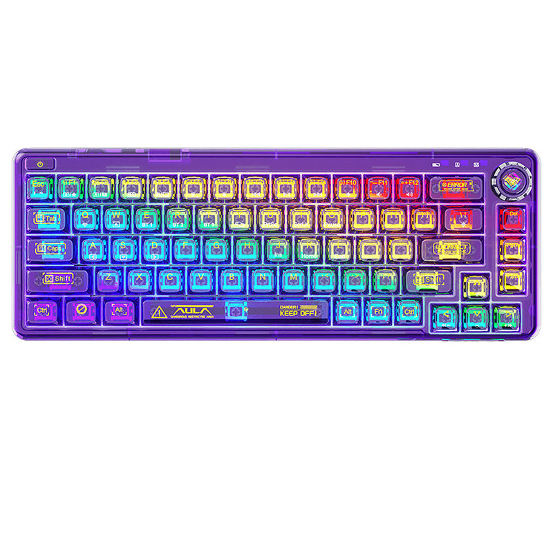 Teclado mecánico RGB de 3 modos con junta transparente AULA F68