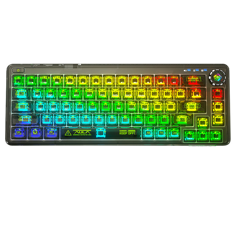 AULA F68 Transparente Dichtung, mechanische 3-Modus-RGB-Tastatur