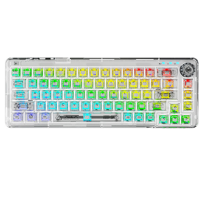 AULA F68 Transparente Dichtung, mechanische 3-Modus-RGB-Tastatur
