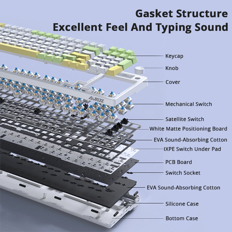 ajazz ak992 gaming keyboard gasket structure