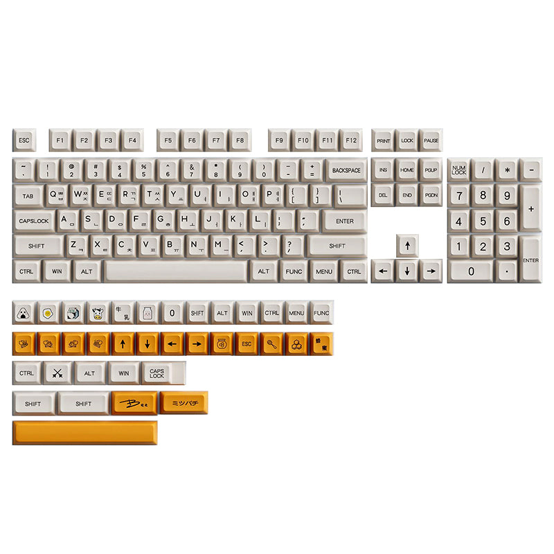 ACGAM miel y leche diseño coreano XDA perfil Keycap Set 140 teclas