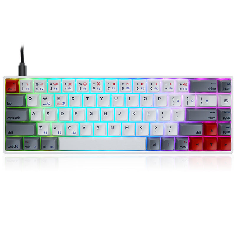 SKYLOONG GK68 White Wireless Mechanical Keyboard - Thumbnail 5