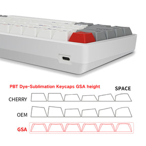 Teclado mecánico inalámbrico blanco SKYLOONG GK68