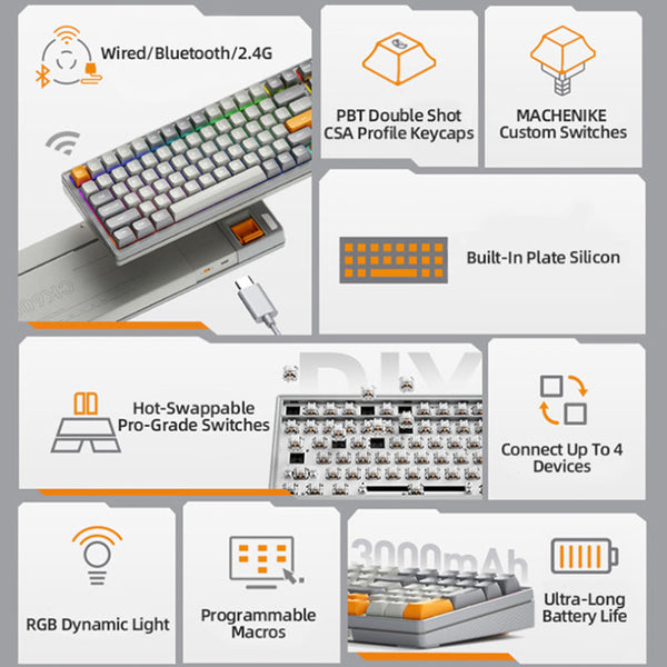 Machenike CK600 kabellose mechanische Tastatur