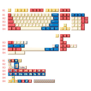 MOMOKA Carnival ANSI/ISO Juego de teclas con perfil de cereza 173 teclas