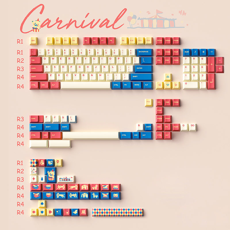 MOMOKA Carnival ANSI/ISO Cherry Profile Keycap Set 173 chiavi