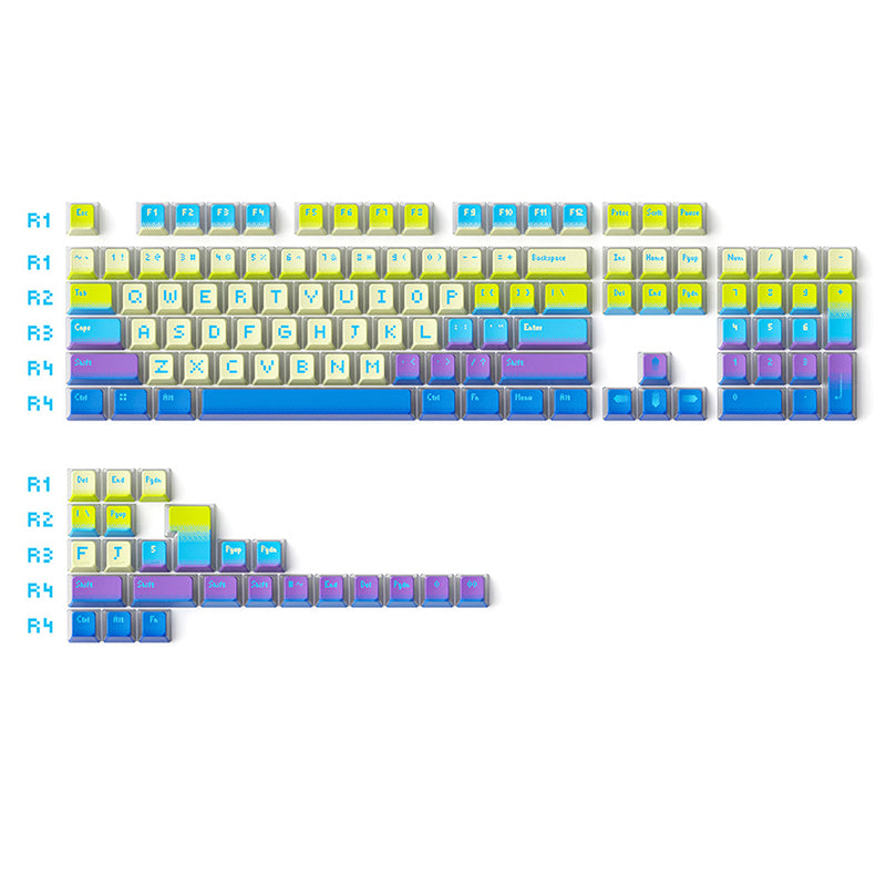 MOMOKA Pixel Ocean ANSI/ISO OEM Profile Keycap Set 128 Tasti