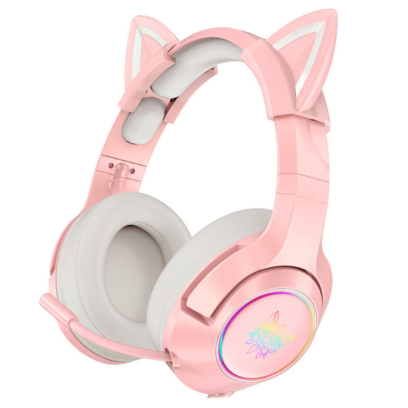 ONIKUMA K9 Cat Ear Gaming Headset 7.1 Sonido envolvente con luz LED RGB