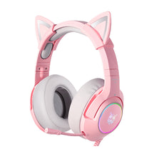 ONIKUMA K9 고양이 귀 게이밍 헤드셋 3.5mm 유선 RGB LED 조명