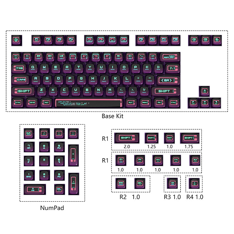 PIIFOX Cyberpunk ASA Profile PBT Keycap Set 117 คีย์