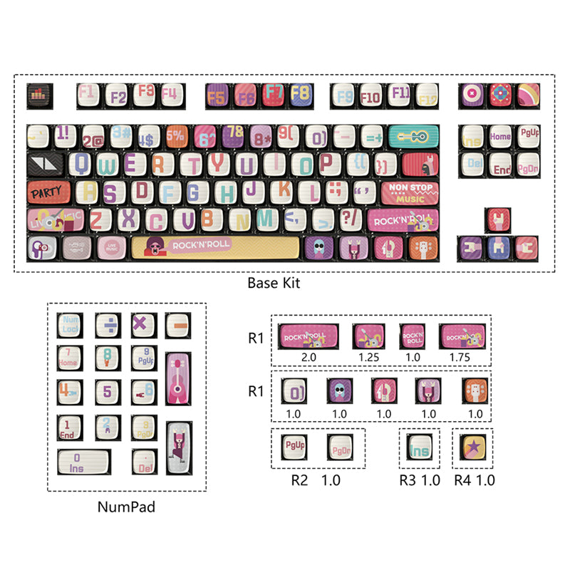 PIIFOX Unbounded Pudding ASA Profile Tastenkappen-Set, 117 Tasten