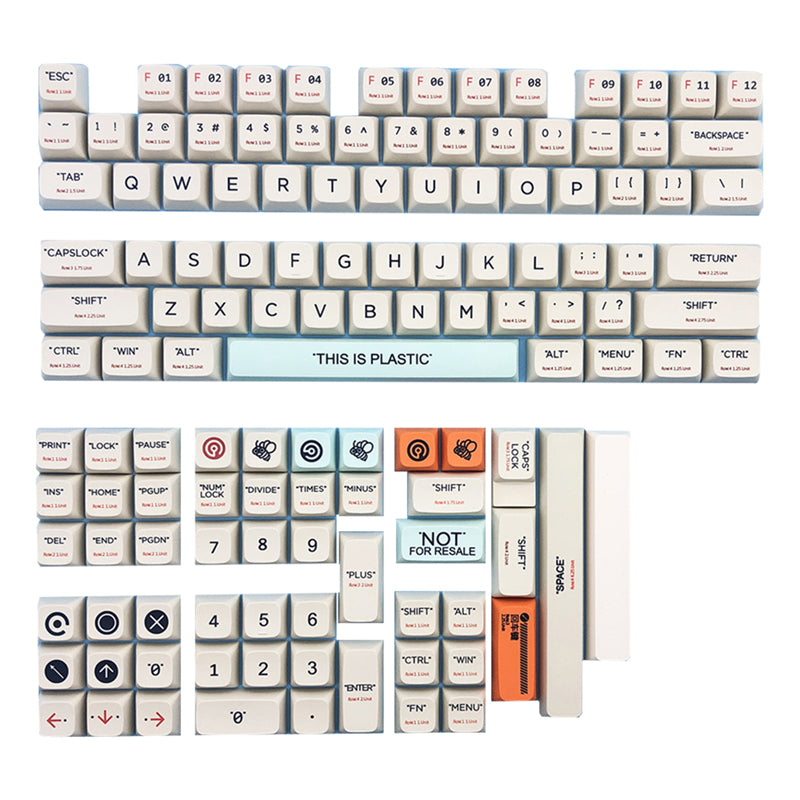 ACGAM プラスチック テーマ XDA プロファイル PBT キーキャップ セット 128 キー