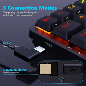 Redragon K615P-KBS Elise Pro 3-Mode Ultra-Thin Low Profile Mechanical Keyboard