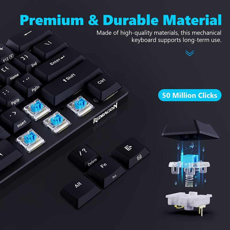 Redragon K615P-KBS Elise Pro 3-Mode Ultra-Thin Low Profile Mechanical Keyboard