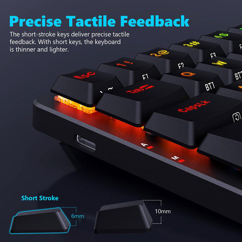 Redragon K615P-KBS Elise Pro Teclado mecánico ultrafino de perfil bajo de 3 modos