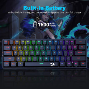 Redragon K615P-KBS Elise Pro 3-Mode Ultra-Thin Low Profile Mechanical Keyboard