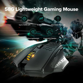 Souris de jeu filaire ultra-légère Redragon M722 Bomber 58g