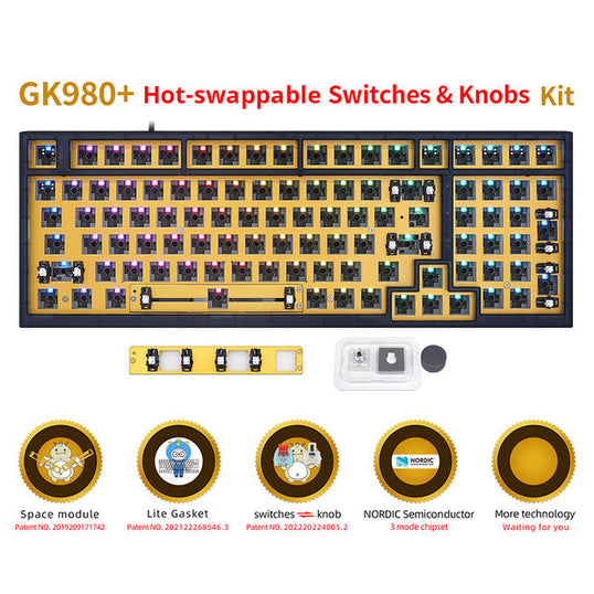 SKYLOONG GK75 Kit de bricolaje RGB de 3 modos
