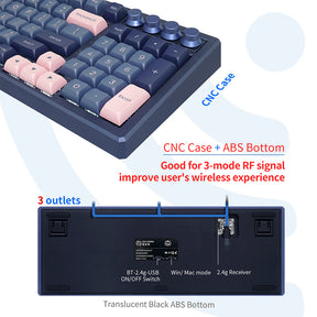 SKYLOONG GK980 mit 4 Knöpfen und 3-Modus-Mechanische Tastatur