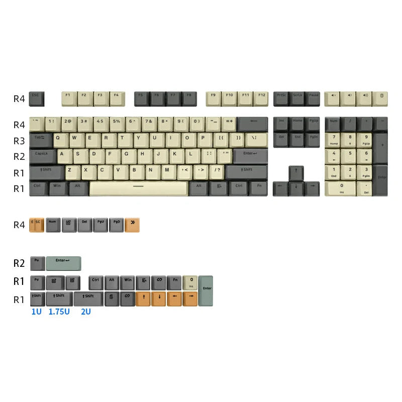 Juego de teclas de perfil OEM de estilo industrial SKYLOONG, 137 teclas