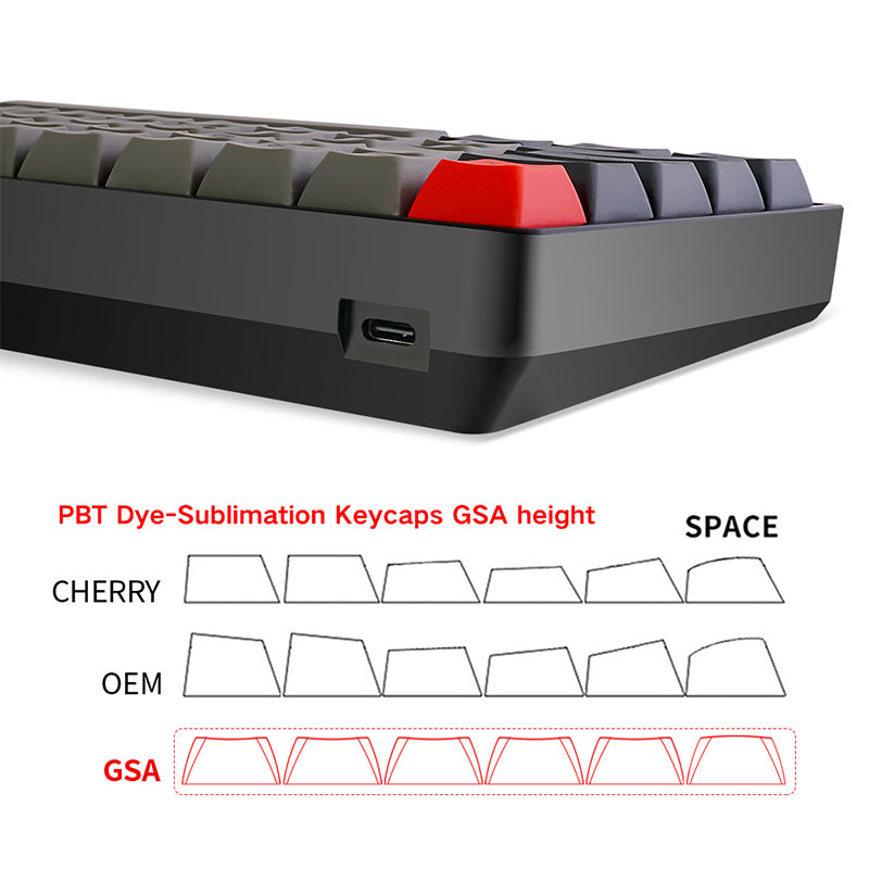 SKYLOONG GK61 Black Mechanical Keyboard hight